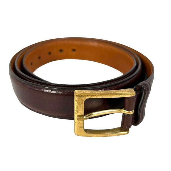 Trafalgar Brown Hand Polished Cortina Men’s Leather Belt Sz 42/105 Brass Buckle - Picture 1 of 14